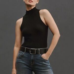 NWT Reformation black sleeveless cashmere mock neck sweater